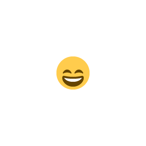 Grinning face with smiling eyes